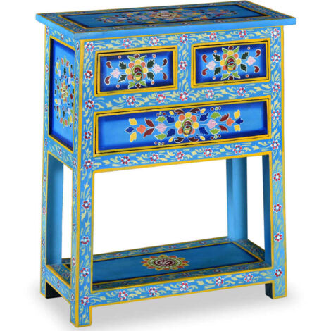Buffet avec tiroirs Bois massif de manguier Peinture turquoise vidaXL (1/5)