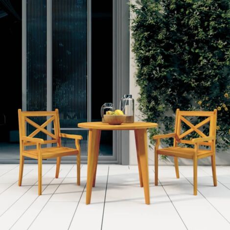 Chaises à manger d'extérieur lot de 2 Bois d'acacia massif vidaXL (1/5)