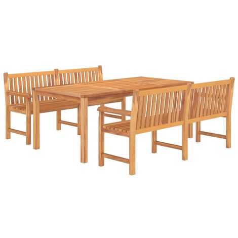 Ensemble à manger de jardin 3 pcs Bois de teck massif vidaXL (1/5)