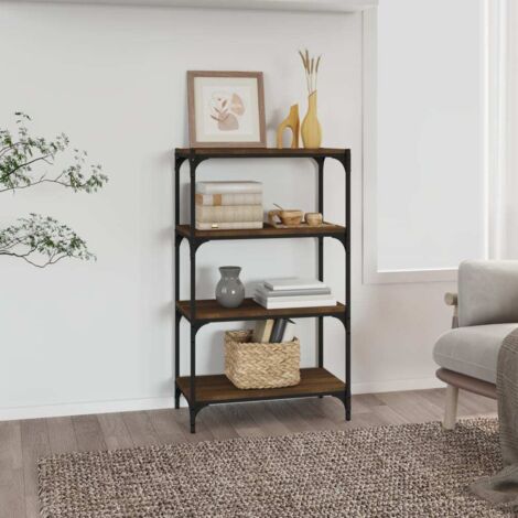 vidaXL Bibliothèque Chêne brun 60x33x100 cm Bois et acier