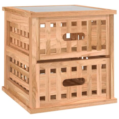 Table de chevet 34x34x34 cm Bois massif de noyer vidaXL (1/5)