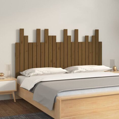 Tête de lit murale Marron miel 146,5x3x80 cm Bois massif de pin vidaXL