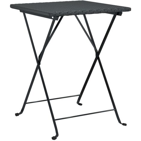 Table de bistrot pliante Noir 55x54x71 cm Résine tressée vidaXL (1/5)