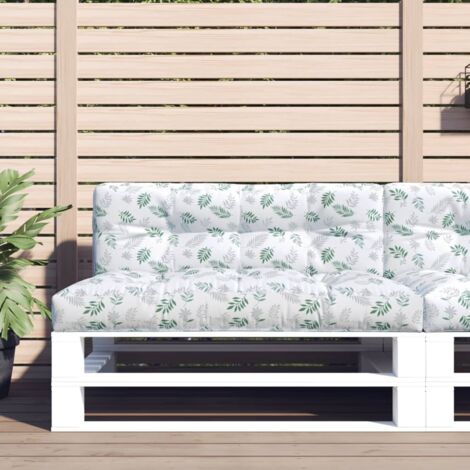 Coussin de palette à motif de feuilles 120x40x12 cm Tissu vidaXL