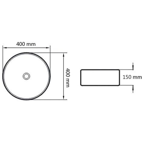 Lavabo rond Céramique Noir 40 x 15 cm vidaXL