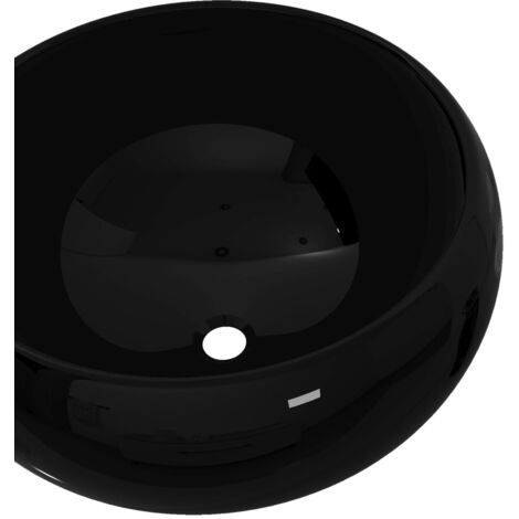 Lavabo rond Céramique Noir 40 x 15 cm vidaXL