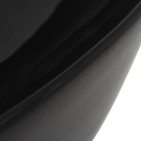 Lavabo triangulaire en céramique noir 50,5x41x12 cm vidaXL