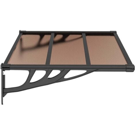Auvent de porte Noir 122x90 cm Polycarbonate vidaXL