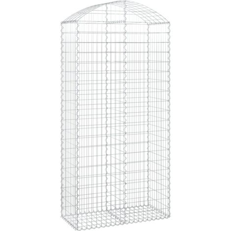 Panier de gabions arqué 100x50x200/220 cm Fer galvanisé vidaXL