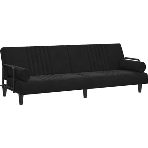 Canapé-lit avec accoudoirs noir velours vidaXL (1/5)