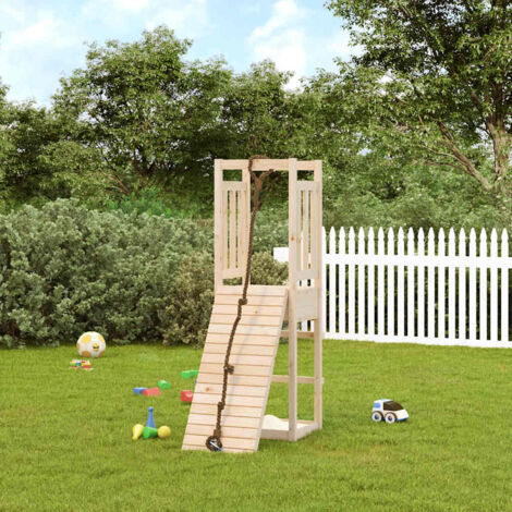 Maisonnette de jeu avec mur d'escalade bois massif de pin (1/7)