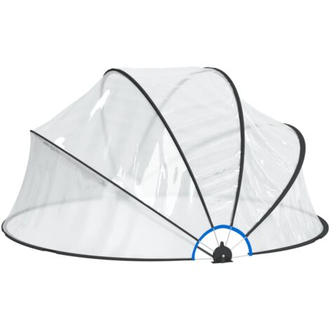 Vidaxl – Dôme de piscine rond 315x158 cm en PVC UPF 30 – Protection contre soleil et pluie – Installation facile avec piquets inclus