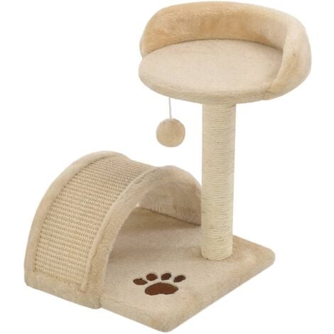 Arbre A Chat Avec Griffoirs Sisal 40 Cm Beige Et Marron