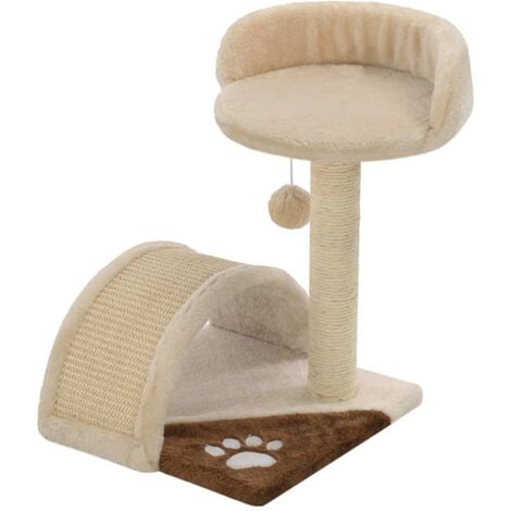 Arbre A Chat Avec Griffoirs Sisal Beige Et Marron 40 Cm