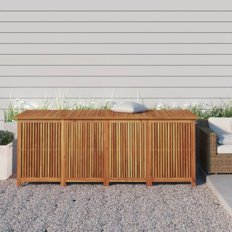 Vidaxl – Coffre de jardin en bois d'acacia massif 200x80x75 cm – Grand espace de rangement – Sac résistant à l'eau inclus