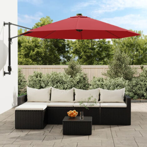 Parasol mural avec LED rouge vif 290 cm vidaXL (1/5)