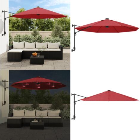 Parasol mural rouge vif 290 cm vidaXL (1/5)