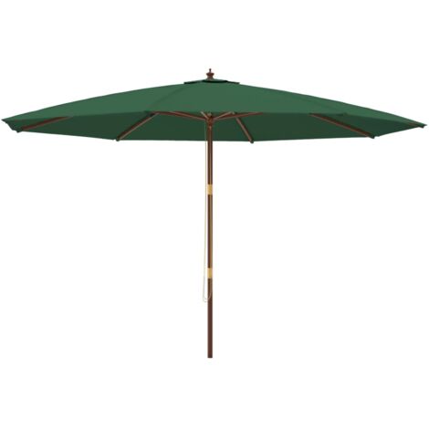 Torana – Parasol droit en bois dur 400x273 cm – Tissu polyester anti-UV – Mât avec orifice de ventilation – Système de double poulie