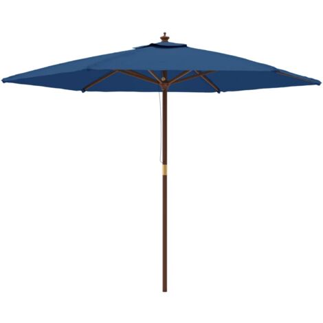 Parasol de jardin avec mât en bois bleu azuré 299x240 cm vidaXL