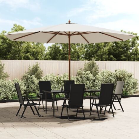 Parasol de jardin avec mât en bois sable 400x273 cm vidaXL (1/4)