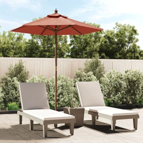Parasol de jardin avec mât en bois terre cuite 196x231 cm vidaXL