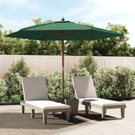 Parasol de jardin avec mât en bois vert 299x240 cm vidaXL