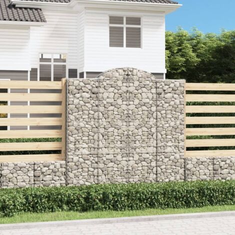 vidaXL Paniers à gabions arqués 6 pcs 200x30x200/220 cm fer galvanisé