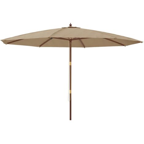 Parasol de jardin avec mât en bois taupe 400x273 cm vidaXL