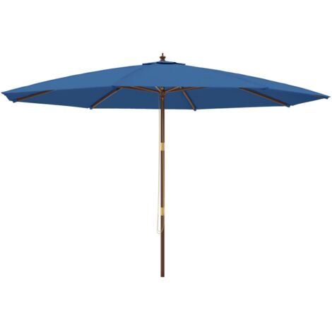 Parasol de jardin avec mât en bois bleu azuré 400x273 cm vidaXL