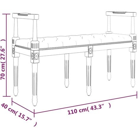 Banc 110x40x70 cm lin vidaXL