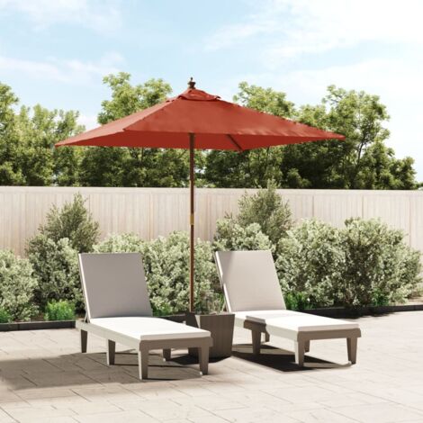 Parasol de jardin avec mât en bois terre cuite 198x198x231 cm vidaXL
