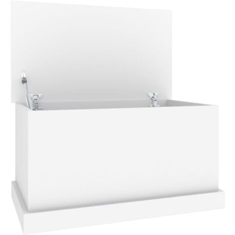 Vidaxl – Coffre de rangement blanc 70x40x38 cm – Bois d'ingénierie – Couvercle pratique – Espace de rangement pour objets du quotidien