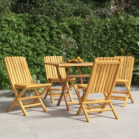 Chaises de jardin pliantes lot de 4 47x47x89cm bois massif teck vidaXL (1/5)