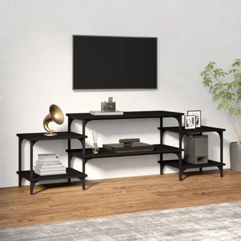 Meuble TV noir 157x35x52 cm bois d'ingénierie vidaXL (1/5)