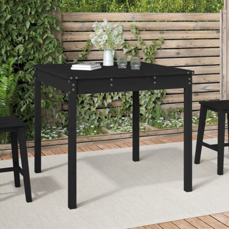 Table de jardin noir 82,5x82,5x76 cm bois massif de pin vidaXL (1/5)