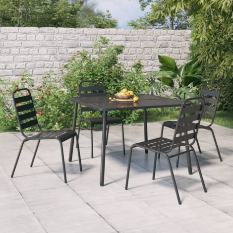 Vidaxl – Table de jardin anthracite 100x100x71 cm en acier traité – Design contemporain – Résistante à l'usure et à la corrosion – Assemblage requis
