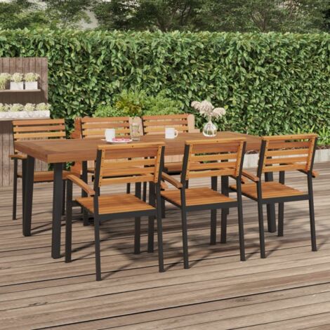 Table de jardin 200x100x75 cm bois d'acacia solide vidaXL (1/5)