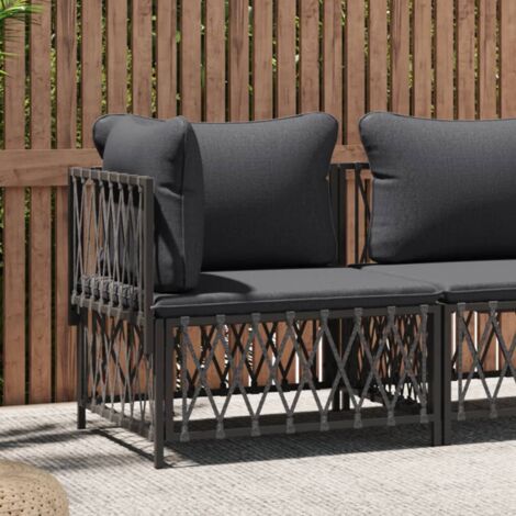 Vidaxl – Canapé d'angle de jardin anthracite – Tissu tissé durable – Coussins confortables – Dimensions 72x72x66 cm – Capacité 110 kg