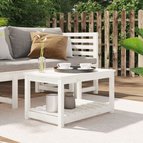 Table de jardin blanc 82,5x50,5x45 cm bois massif de pin vidaXL (1/5)
