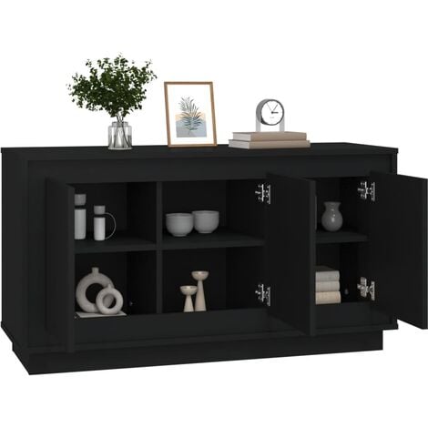Buffet noir 102x35x55 cm bois d'ingénierie vidaXL