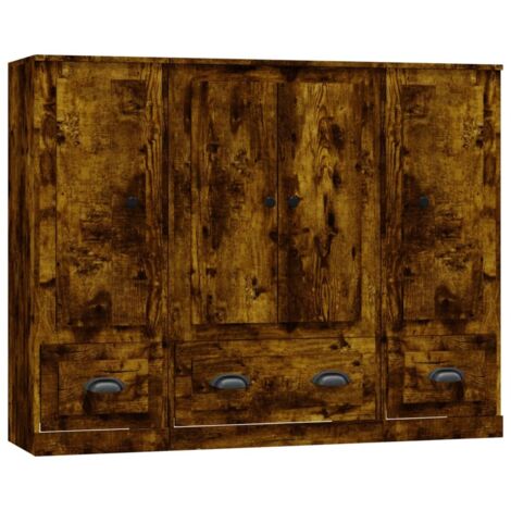 Buffets 3 pcs chêne fumé bois d'ingénierie vidaXL (1/5)