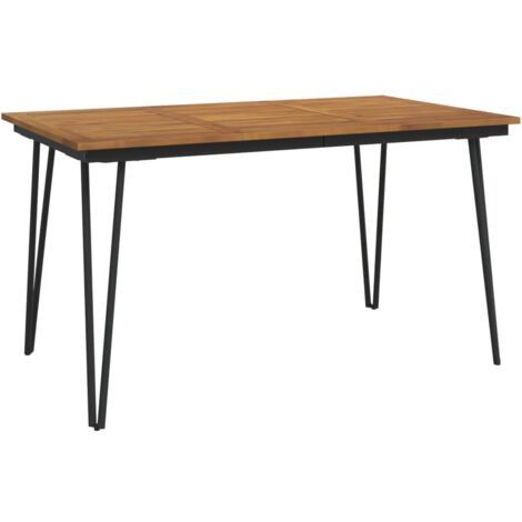 Table de jardin avec pieds épingle à cheveux 140x80x75cm acacia vidaXL (1/5)