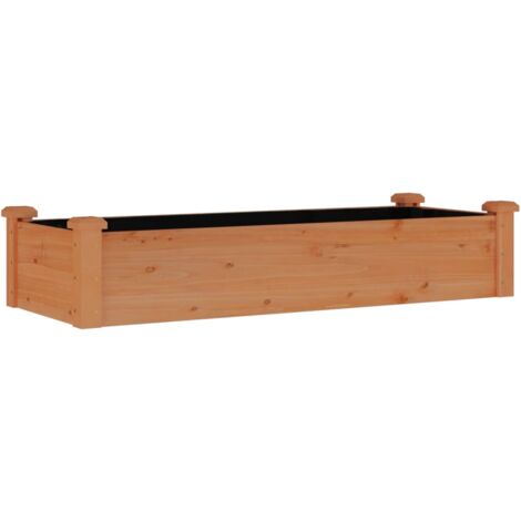 Lit surélevé de jardin doublure 120x45x25 cm bois massif sapin vidaXL