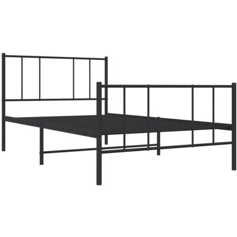 Cadre de lit métal sans matelas et pied de lit noir 100x200 cm vidaXL (1/5)
