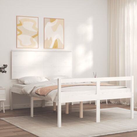 Lit pour personne âgée sans matelas blanc 120x200cm bois massif vidaXL (1/5)