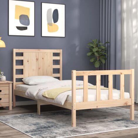 Lit Enfant 90x190cm En Pin Massif - Cadre Scandinave Avec Sommier à Lattes - Marron - À Partir De 4 Ans