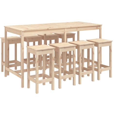 Ensemble de bar de jardin 9 pcs Bois de pin massif vidaXL