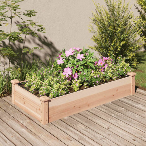 Lit surélevé de jardin doublure 120x60x25 cm bois massif sapin vidaXL