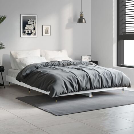 Cadre de lit sans matelas blanc 140x190 cm bois d'ingénierie vidaXL (1/5)