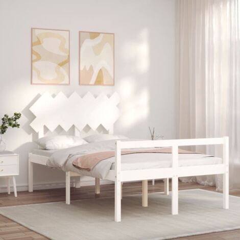 Lit pour personne âgée sans matelas blanc 120x200cm bois massif vidaXL (1/5)